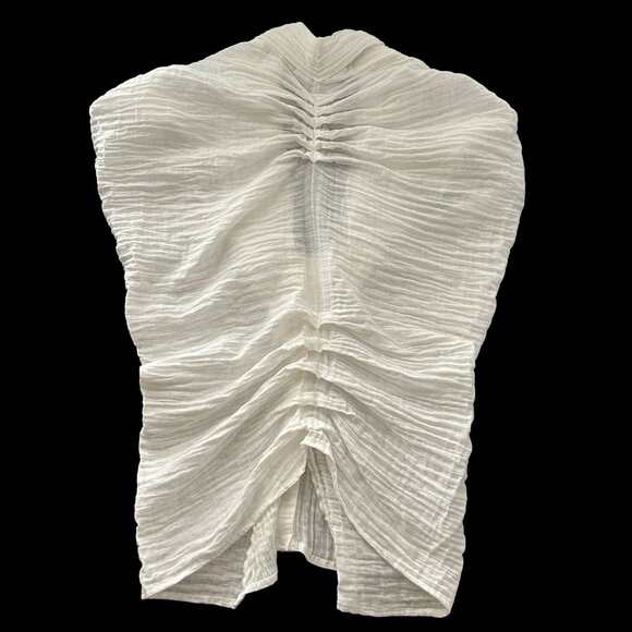 Marie Labarelle White Long‎ Sleeve Button-Up Top X-Large Cotton Blend Womens - Picture 2 of 16